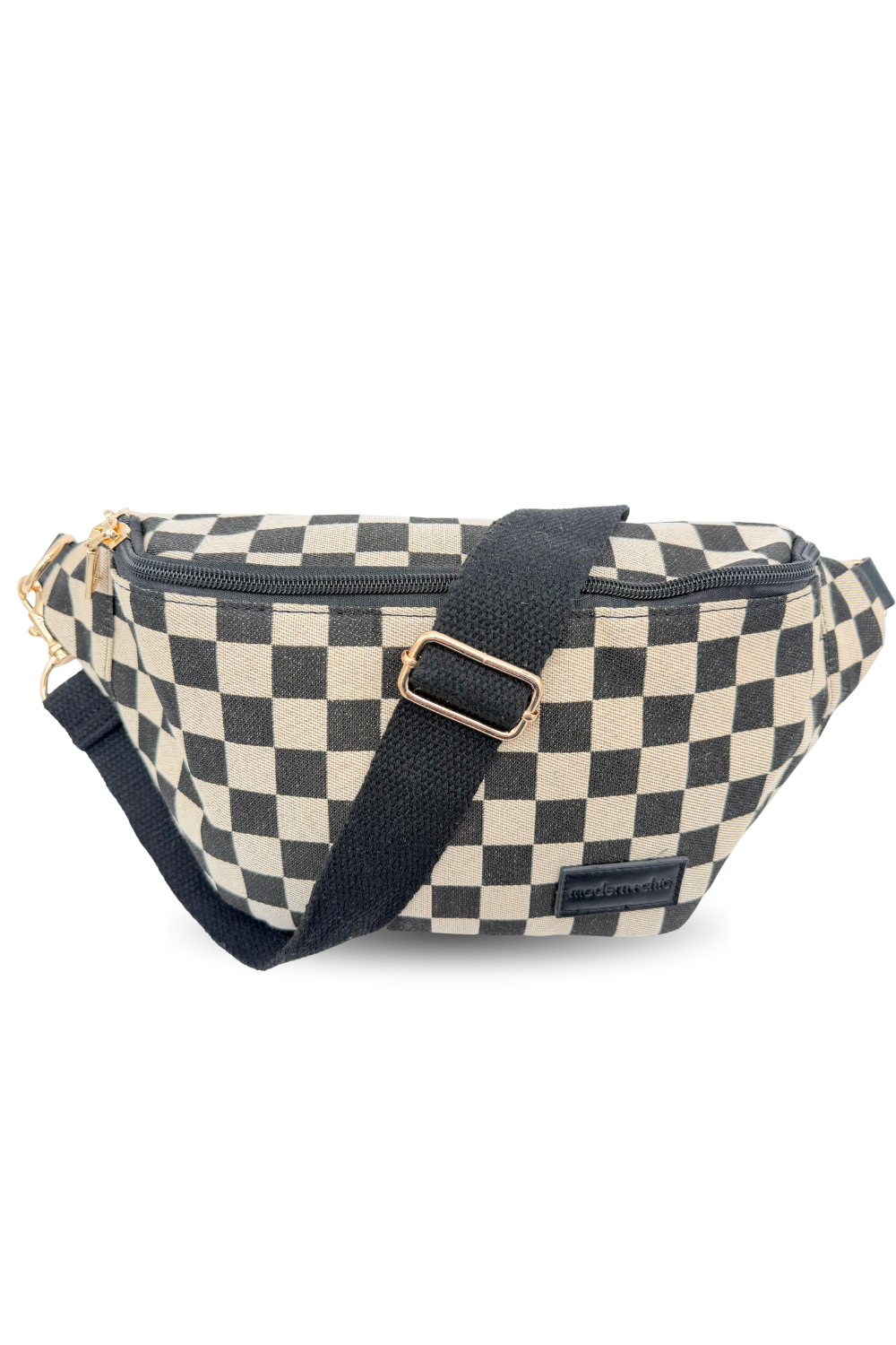 Avril Patterned Oversized Belt Bag Checkmate