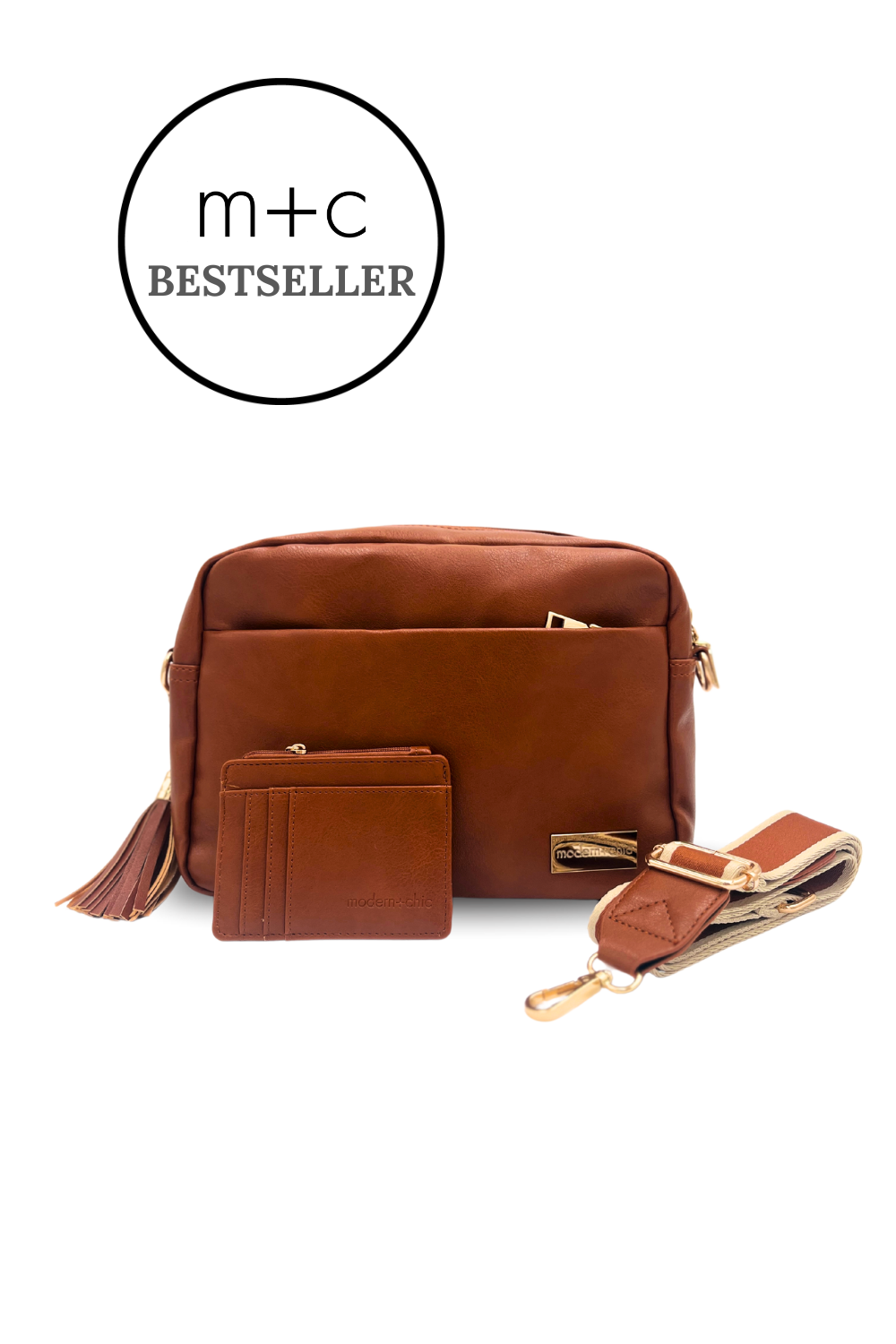 Modern+Chic Alice Crossbody Bag: Vegan Leather Bag, Key  display picture 1