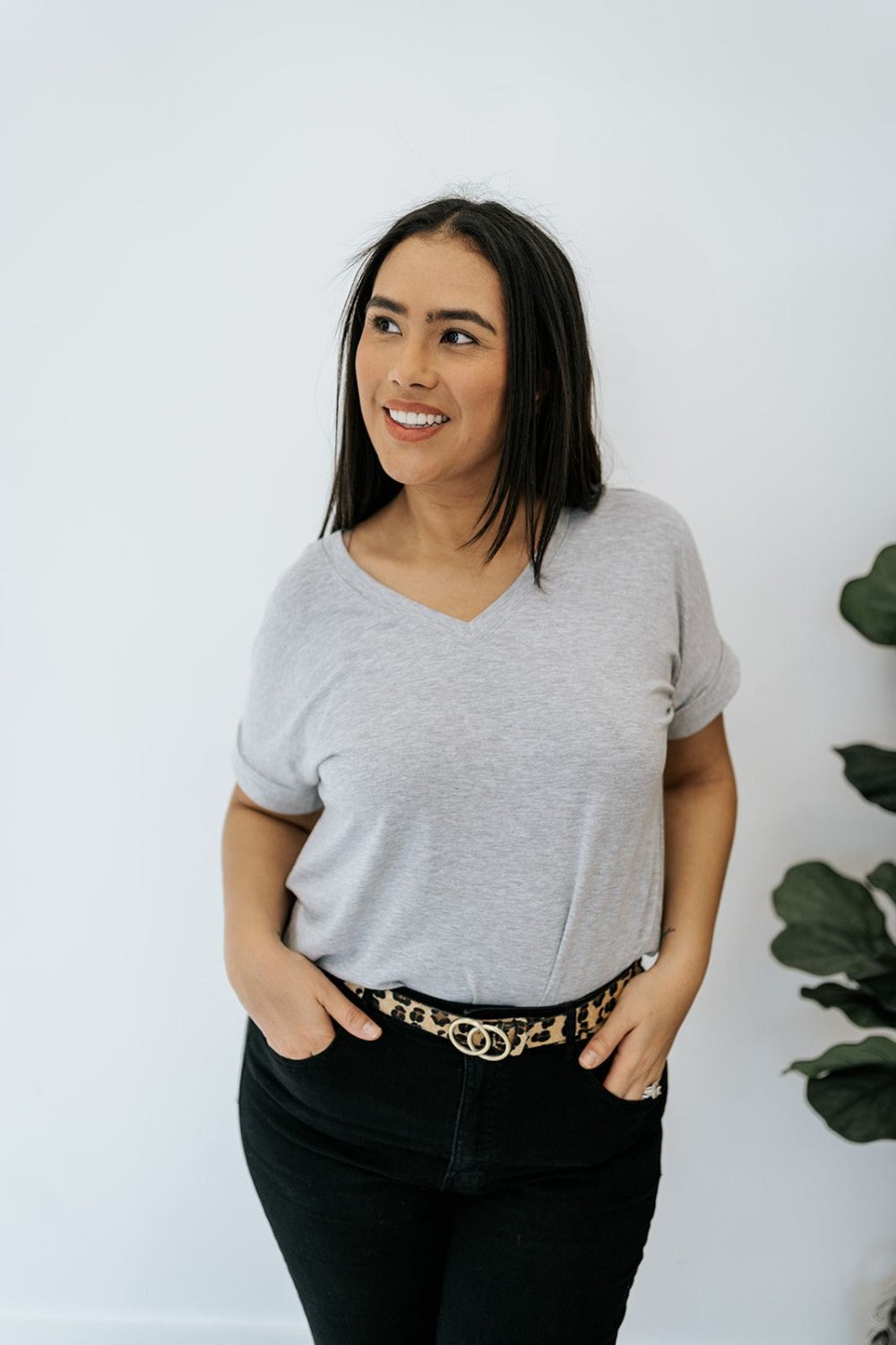 Amy V-Neck Tee - Final Sale