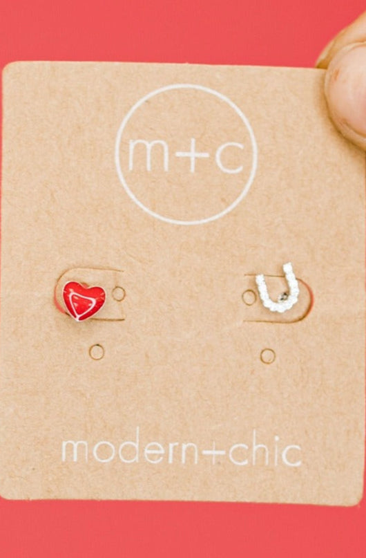 love u stud earrings