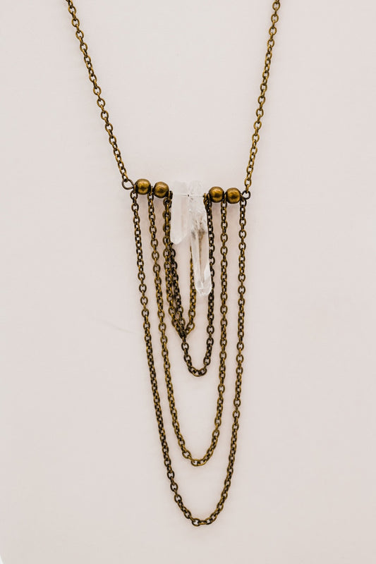 Guinevere Crystal Tassel Necklace - Final Sale