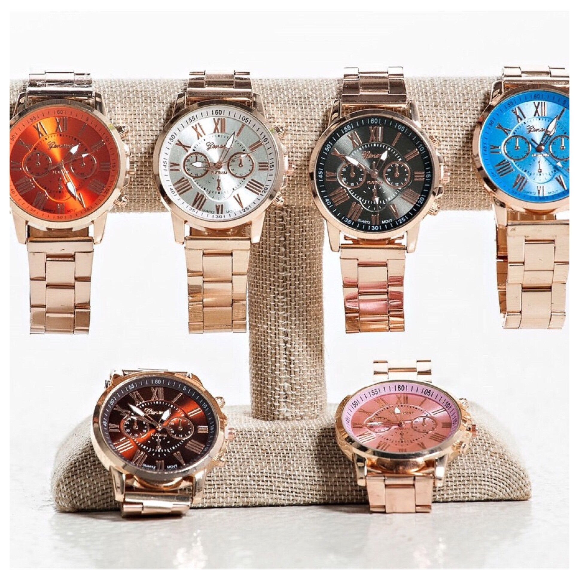 Rose Gold Watch with Colored Face Display - Final Sale  display picture 3
