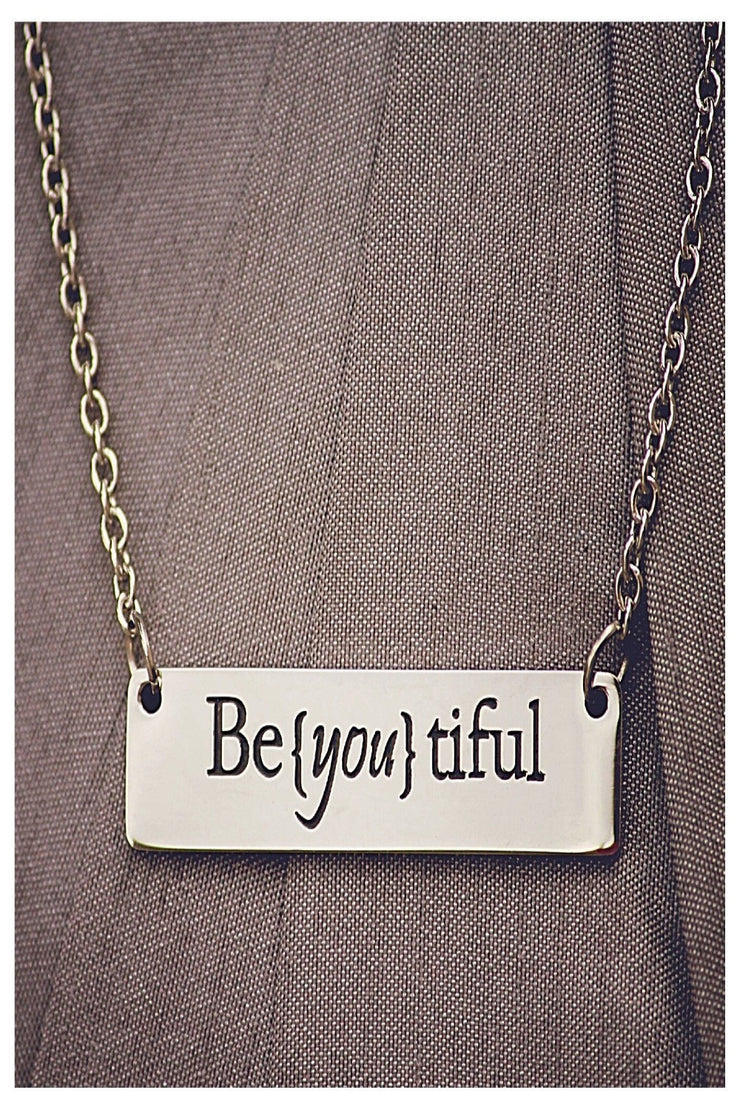 Inspirational Stamped Steel Necklace
