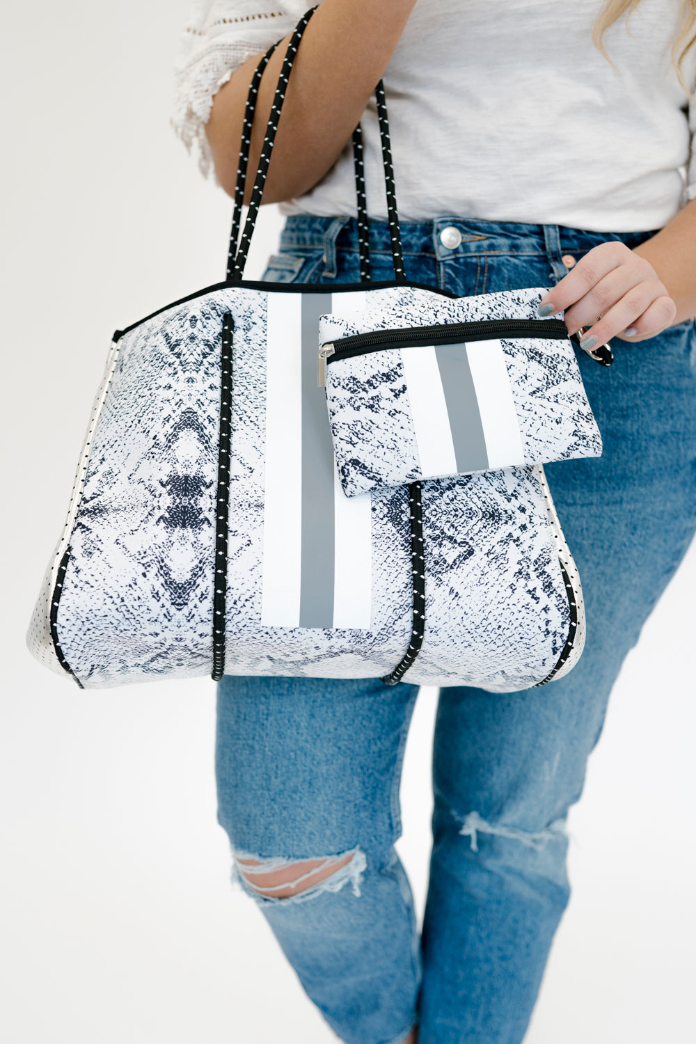 Nadia Neoprene Tote + Clutch- Final Sale