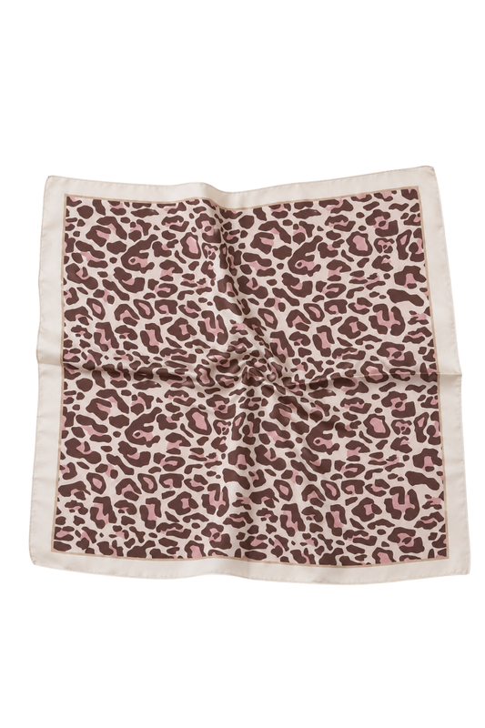 Blush Instinct Satin Scarf | Pink Leopard Print Scarf