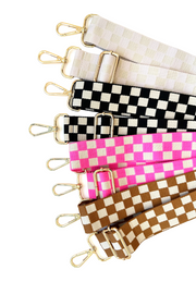 lizzie adjustable checkered bag strap 4-pack