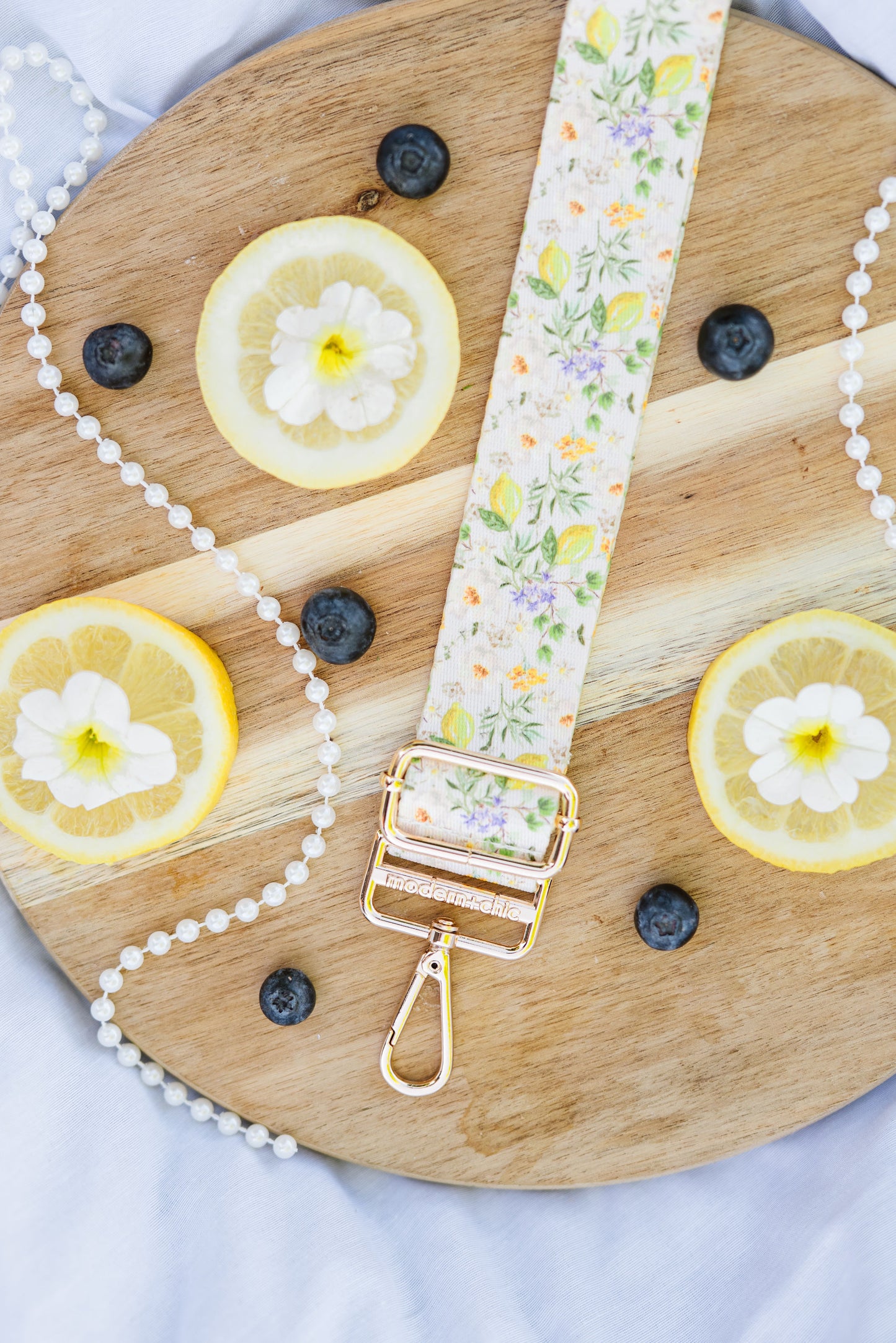 Lemon Floral Adjustable Bag Strap