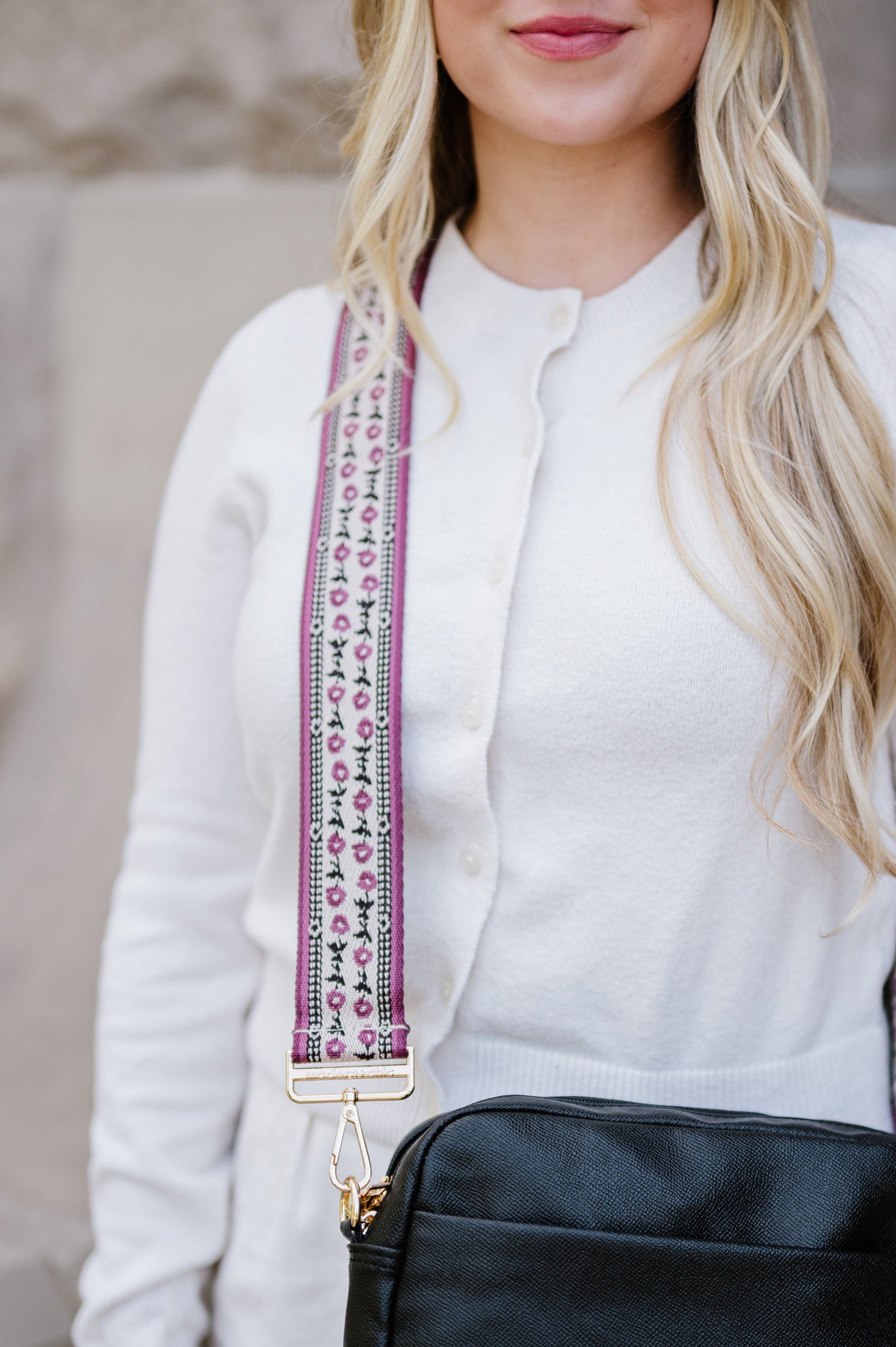 Cross-Stitch Vintage Floral Adjustable Woven Bag Strap – modern+chic