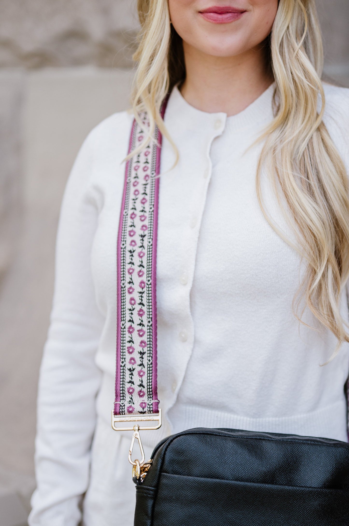 Cross-Stitch Vintage Floral Woven Adjustable Bag Strap