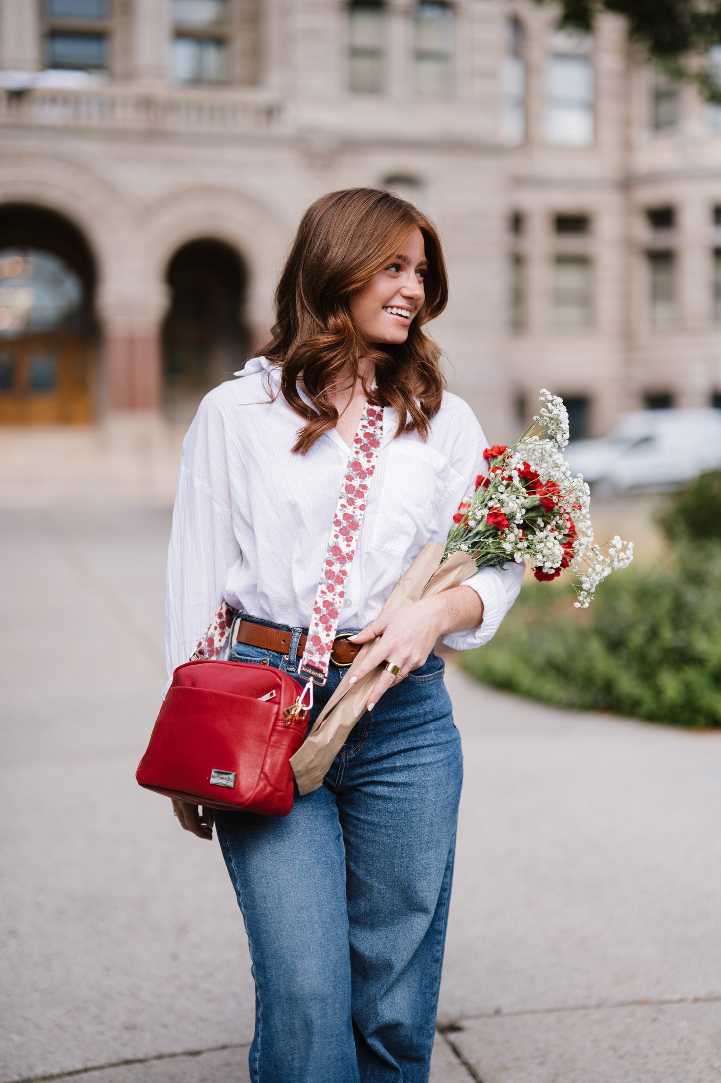 Cottage Rose Adjustable Bag Strap