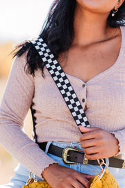 Lizzie Checkered Adjustable Bag Strap