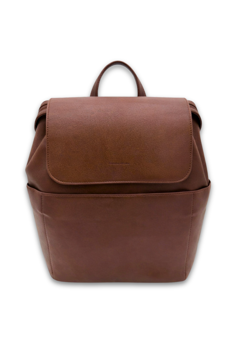 Dark Brown Modern+Chic Brielle 2.0 Vegan Leather Convertible Backpack Purse for Women on a white background. 