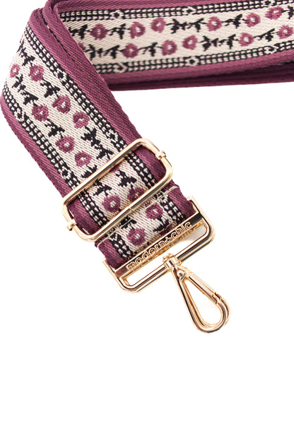 Cross-Stitch Vintage Floral Woven Adjustable Bag Strap