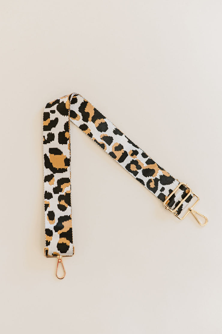 Extra Wide Kris Leopard Print Adjustable Bag Strap