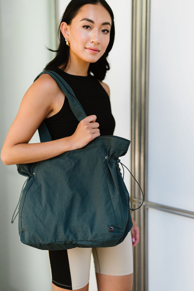 Skylar Nylon Side-Cinch Tote Forest Green - Modern and Chic Boutique