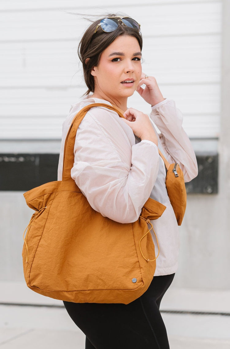 Skylar Nylon Side Cinch Tote modern chic