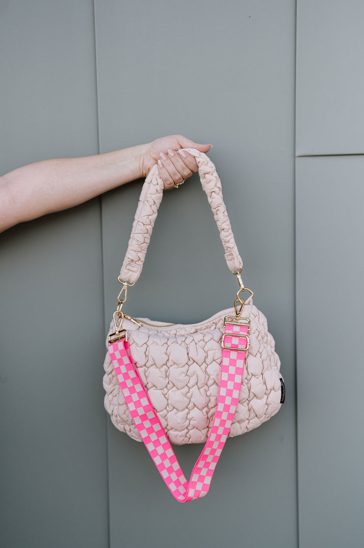 Lizzie Checkered Adjustable Bag Strap