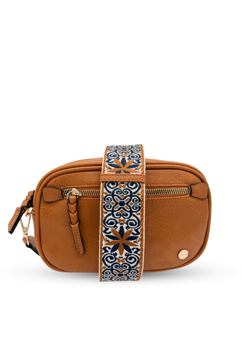 Modern+Chic Gentry Vegan Leather Crossbody Bag Camel