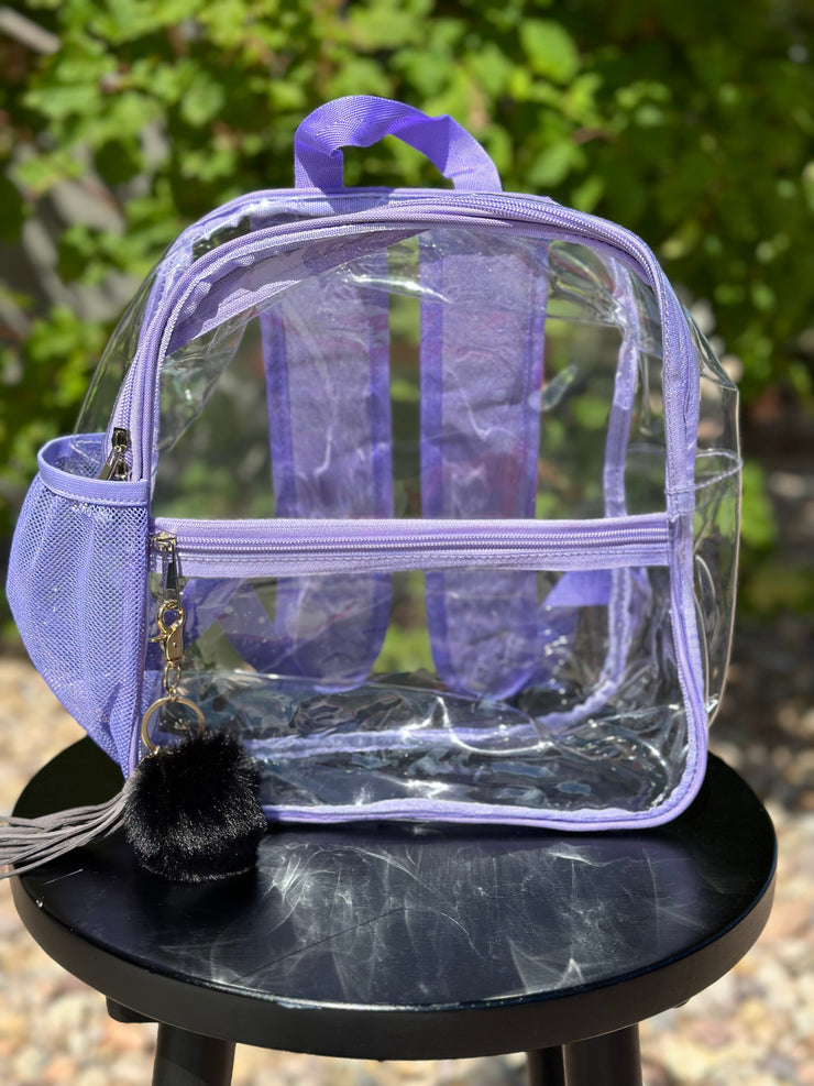 Clear purple backpack clearance
