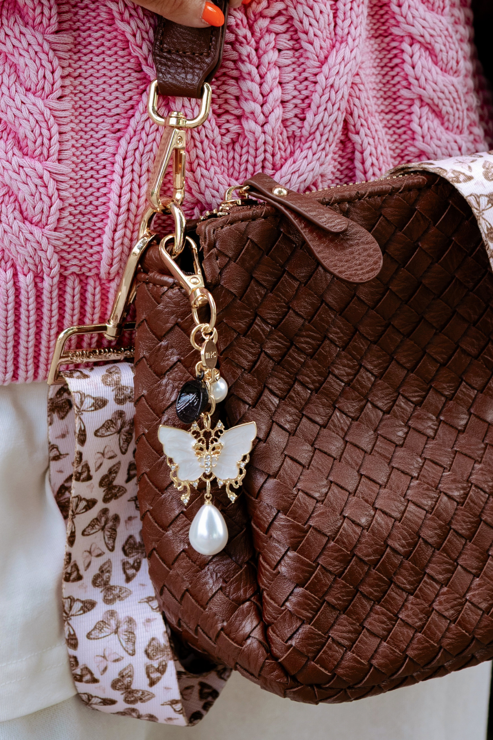 Pearl Butterfly Charm