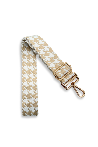 Neutral Houndstooth Adjustable Bag Strap