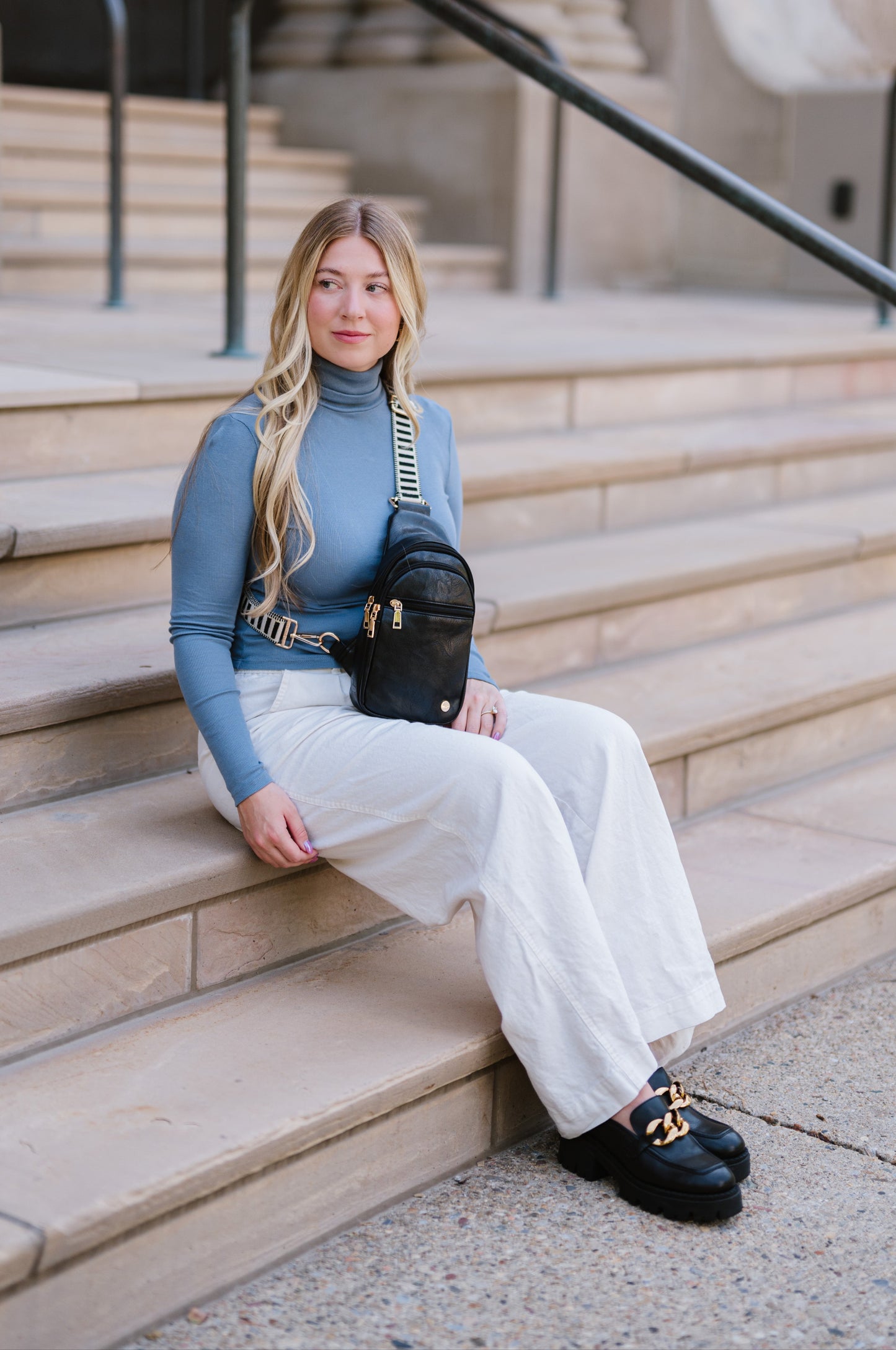 Ebony and Ivory Woven Adjustable Bag Strap