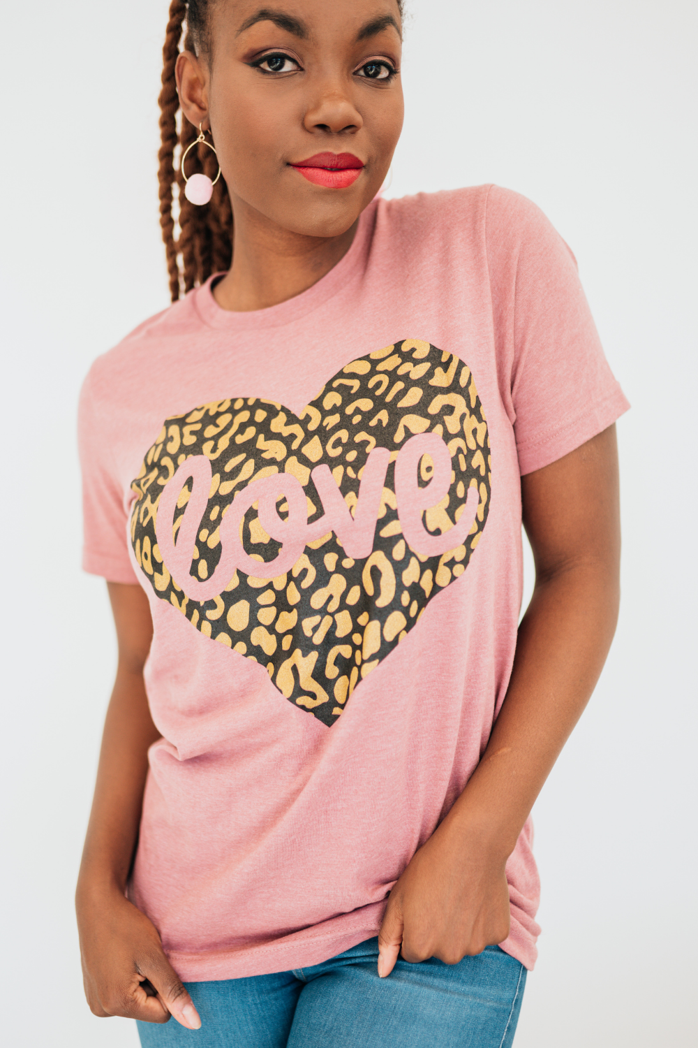 Mina Leopard Heart Tee - Final Sale