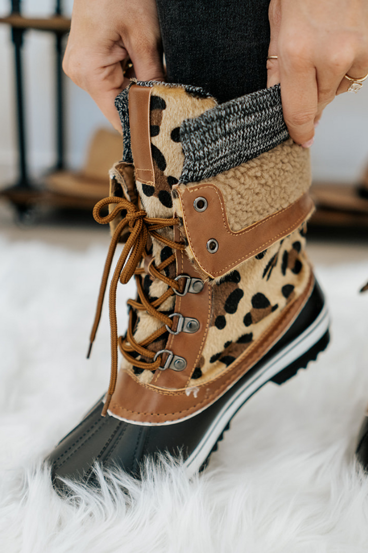 Duck boots best sale leopard