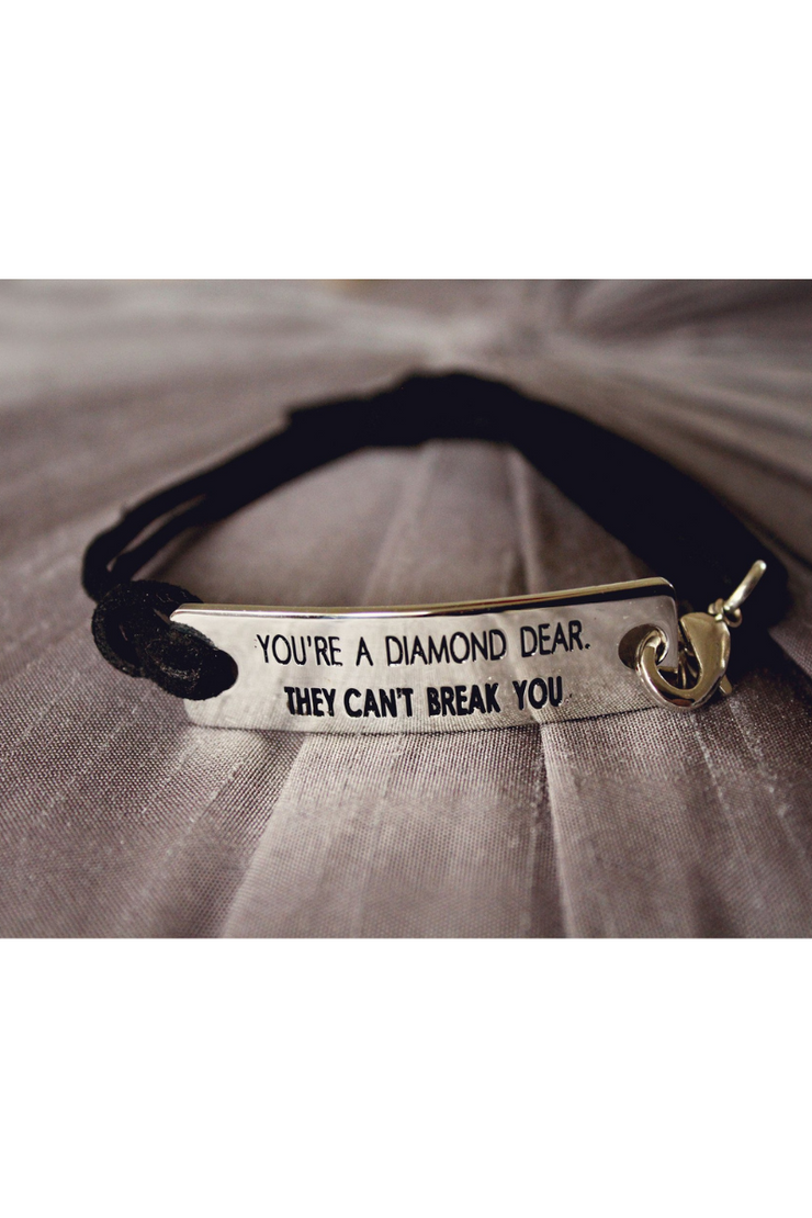 Inspirational Stamped Steel and Leather Bracelets