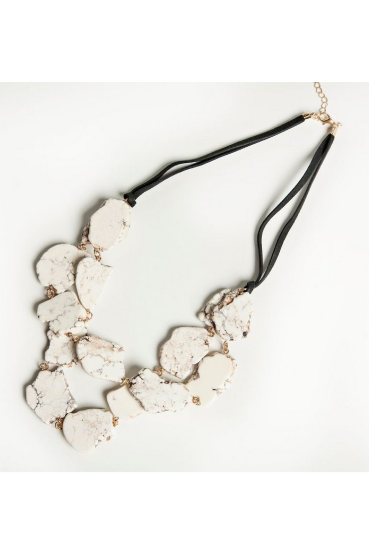 Double Layer Stones Necklace - Final Sale