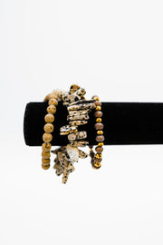 milena bead + stone bracelet stack