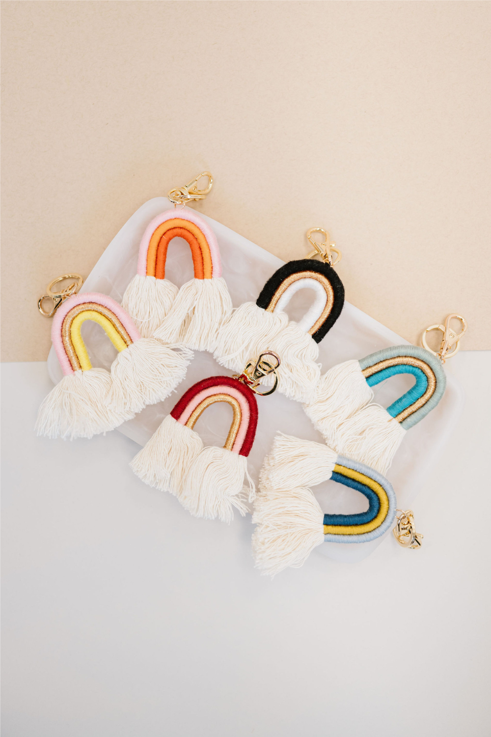 ozzie rainbow tassel keychain