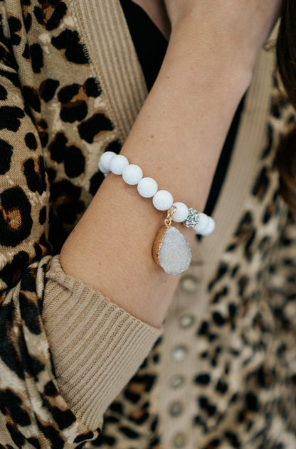 Ella Beaded Druzy Stone Bracelet - Final Sale