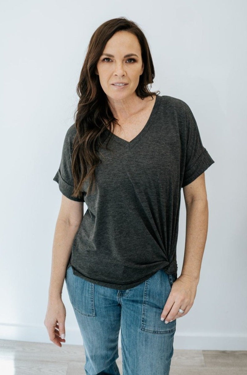 Amy V-Neck Tee - Final Sale