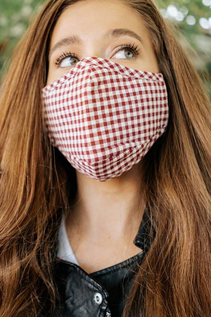 ellie reusable checkered face mask - final sale