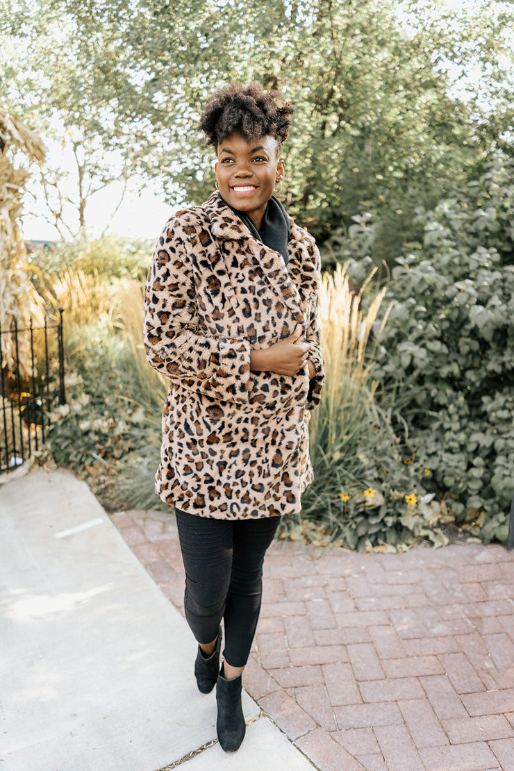 lakynn leopard coat - final sale