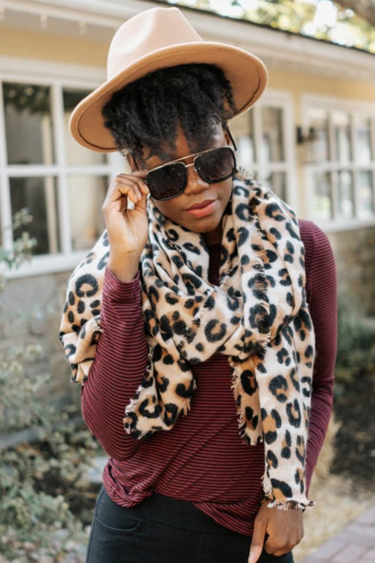 bentley leopard print scarf - final sale