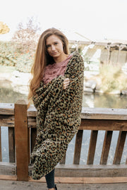 sadie leopard print blanket - final sale