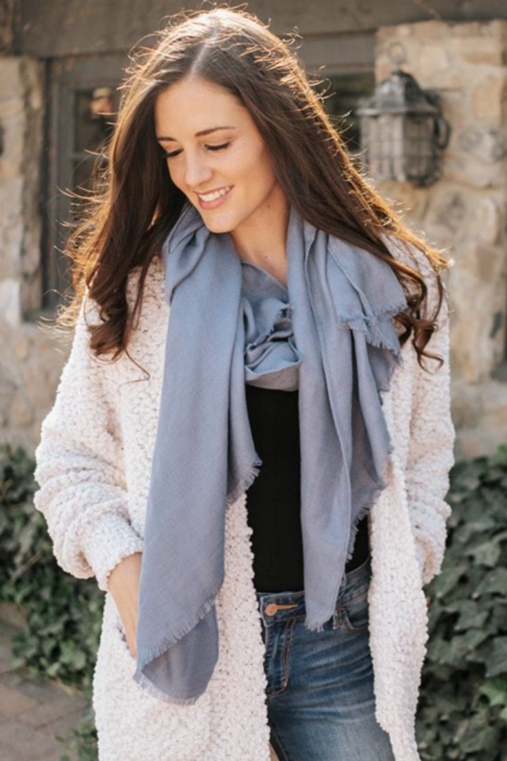 rory soft woven frayed edge scarf - final sale