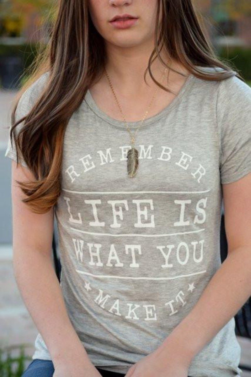 Life is What You Make it Print Top - Final Sale