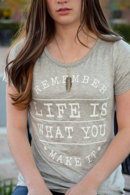 Life is What You Make it Print Top - Final Sale