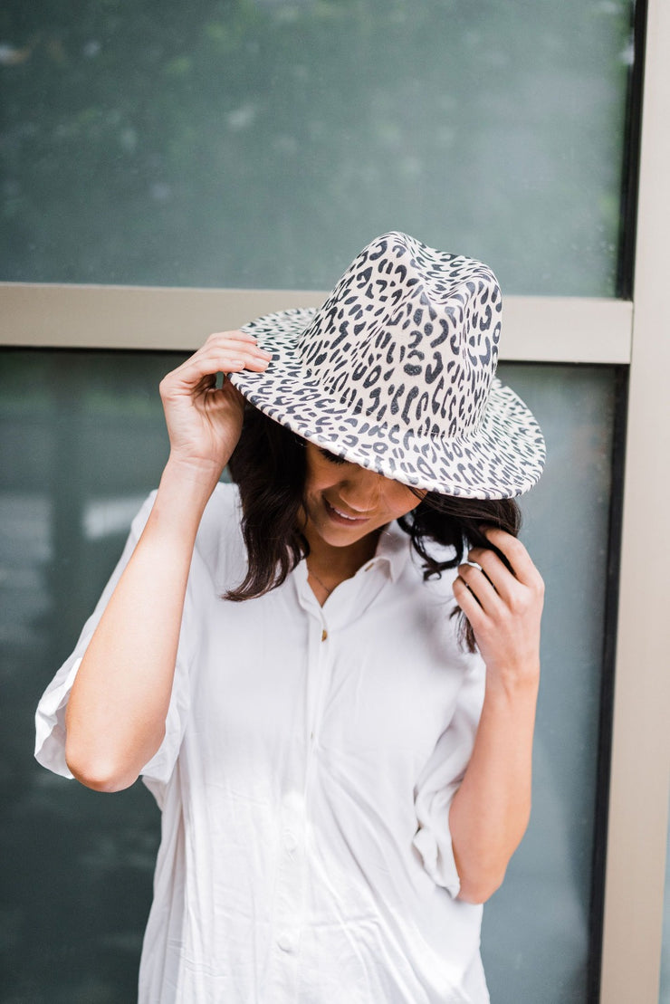 jane leopard panama hat - final sale – modern+chic