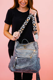 kris adjustable leopard print bag strap