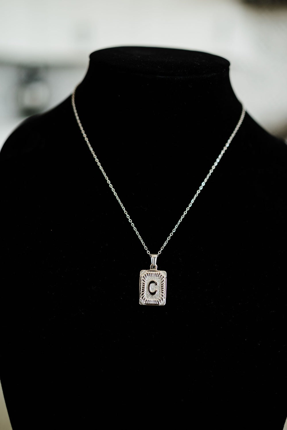 selena initial pendant necklace