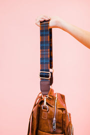 raquel adjustable plaid bag strap