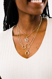 gaia earth charm layered necklace