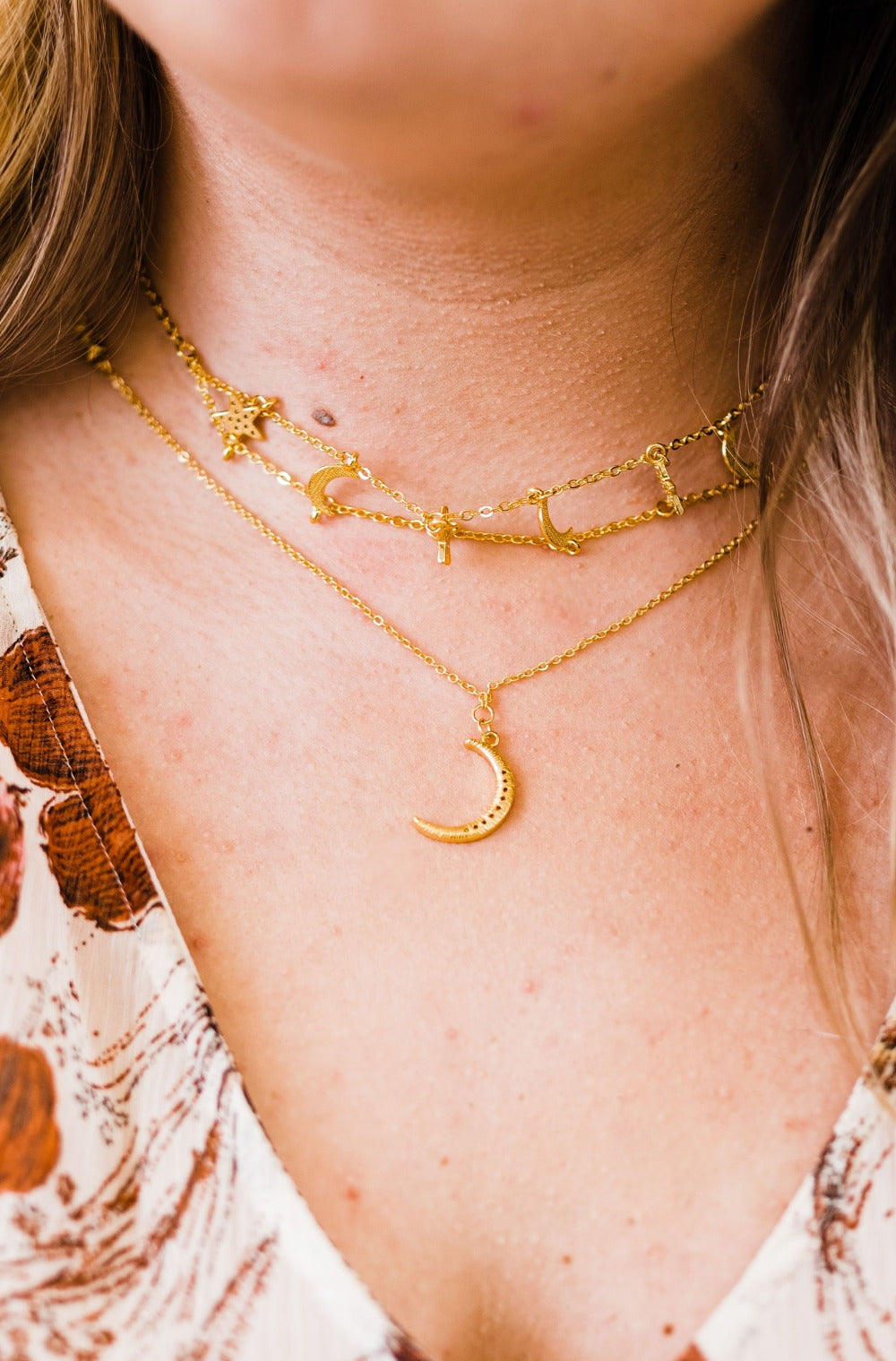 feyre moon + stars necklace