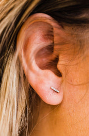 christy rhinestone bar earrings