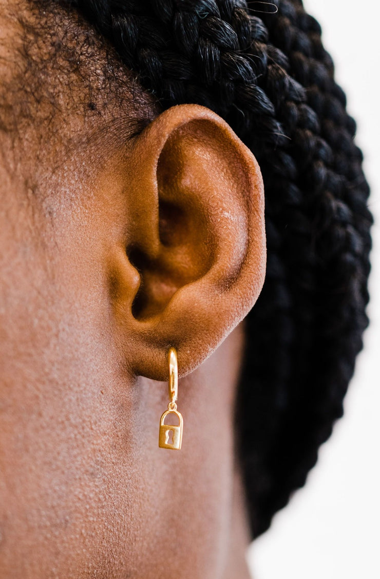 ryanne mini lock earrings