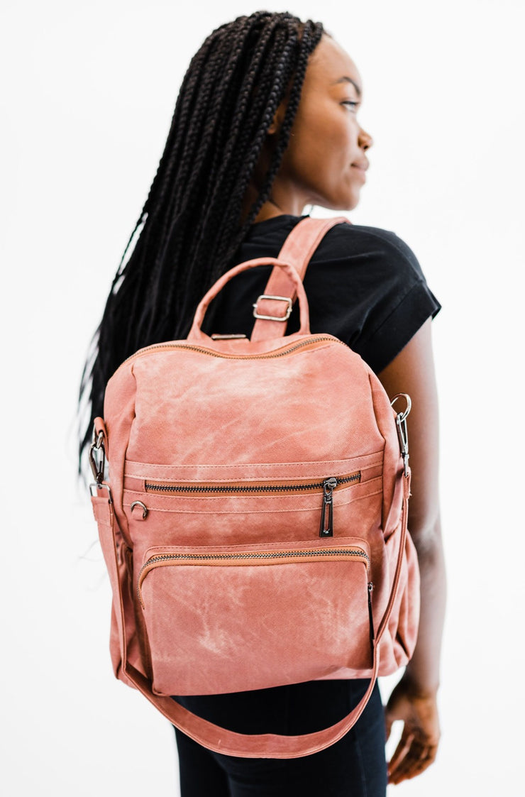 Moda Luxe Heather Suede Convertible Backpack